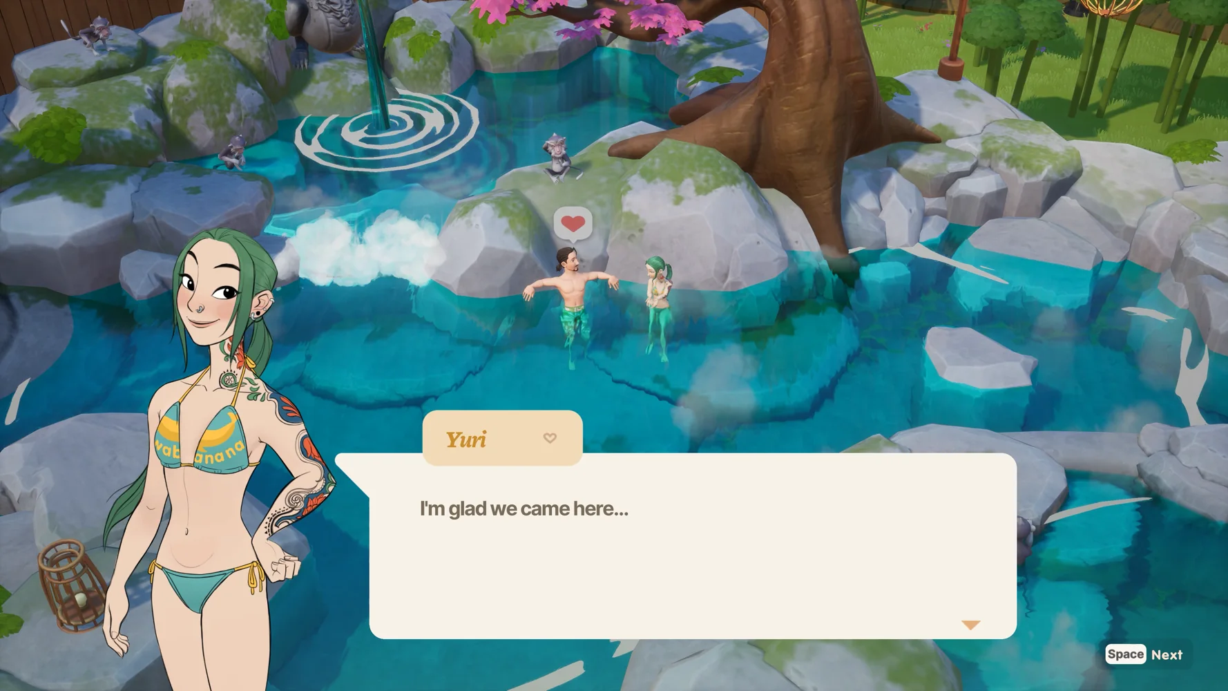Coral Island romance gameplay scene